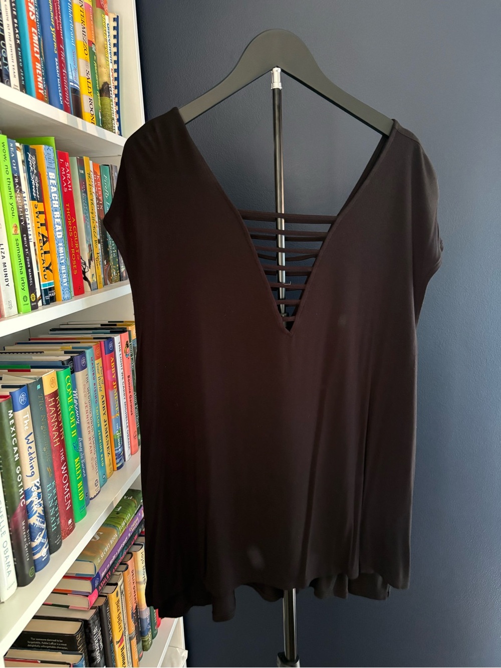 Black V-Neck Strappy Top